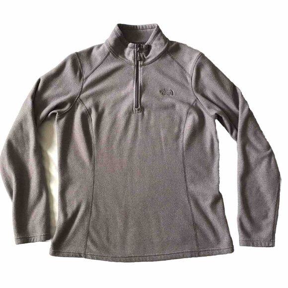 The North Face Jacket Purple Lightweight Fleece 1/4 Zip Sweater Womens Large TNF - Picture 1 of 9